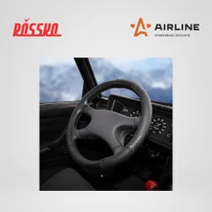 AWC-SL-03XL AIRLINE Оплетка на руль, искусственная кожа с тиснением, черная, 42 см / XL