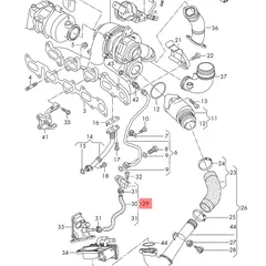 04L 145 049 E VAG Напорный шланг с датчиком дав- ления наддува и кронштейном