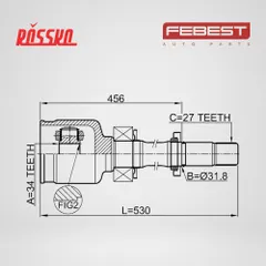 3511-NL32WDATRH Febest Шрус внутренний 34x31x27 | прав |