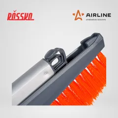 AB-R-10 AIRLINE Щетка для удаления снега и льда с плоской телескопической рукояткой и мягкой щетиной со скребком, 60-88 см