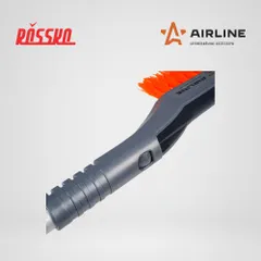 AB-R-10 AIRLINE Щетка для удаления снега и льда с плоской телескопической рукояткой и мягкой щетиной со скребком, 60-88 см
