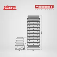 VWSHB-CCF-KIT Febest Пыльник переднего амортизатора с отбойником, комплект, передний, правый, левый