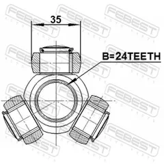 2216-CARN Febest Трипоид 24x35, правый, левый