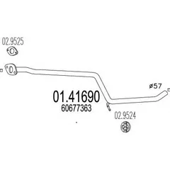 01.41690 MTS Приемная труба глушителя | перед |