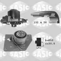 3904007 Sasic Комплект ремня ГРМ + насос водяной