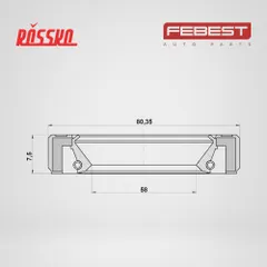 95GBY-60800808L Febest Сальник привода 58x80.35x7.5x7.5 | прав/лев |