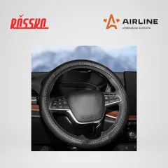 AWC-SL-03L AIRLINE Оплетка на руль, искусственная кожа с тиснением,черная, 40 см / L