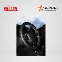 AWC-SL-03L AIRLINE Оплетка на руль, искусственная кожа с тиснением,черная, 40 см / L