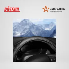 AWC-SL-03L AIRLINE Оплетка на руль, искусственная кожа с тиснением,черная, 40 см / L