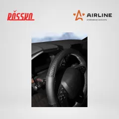 AWC-SL-03L AIRLINE Оплетка на руль, искусственная кожа с тиснением,черная, 40 см / L