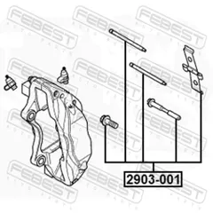 2903-001 Febest Комплект монтажный для дискового тормоза
