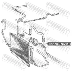 RINGAH-017-PCS10 Febest Кольцо уплотнительное трубки кондиционера, 10 шт. в упаковке, правое, левое