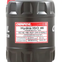 CH2102-20-E CHEMPIOIL Минеральное гидравлическое масло Hydro ISO 46, 20 литров, HCV