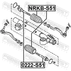 NRKB-S51 Febest Пыльник рулевой рейки левый