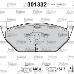 301332 Valeo Колодки тормозные дисковые | Перед |