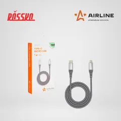 ACH-C-41 AIRLINE Кабель Type-C - micro USB 1м, серый нейлоновый
