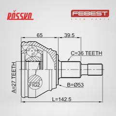 2310-033 Febest ШРУС наружный 27x53x36, передний, правый, левый