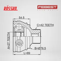 1710-Q5 Febest Шрус наружный 27x76.5x42 | перед прав/лев |