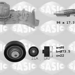 3904026 Sasic Комплект ремня ГРМ + насос водяной