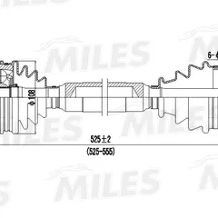 GC02014 Miles Привод в сборе AUDI A6 1.9D-2.8 97-05 прав.(АКПП/ABS)