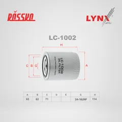 LC-1002 LYNXauto Фильтр масляный для автомобиля GAZELLE