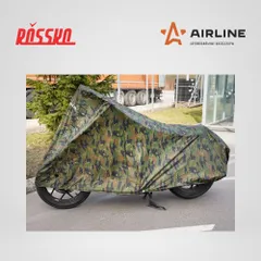 ADMC008 AIRLINE Чехол-тент на мотоцикл защитный M, 225x90x110 см, люверс под замок, летний камуфляж