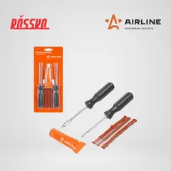 ATRK27 AIRLINE Ремкомплект для б/к шин прямые ручки (клей, шило для жгута, шило спиральное, жгуты 3 шт.)