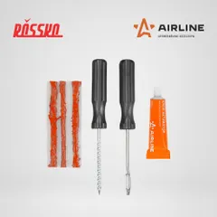 ATRK27 AIRLINE Ремкомплект для б/к шин прямые ручки (клей, шило для жгута, шило спиральное, жгуты 3 шт.)