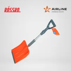AB-S-01 AIRLINE Лопата для очистки снега с телескопической рукояткой и металлическим кантом 110х24см