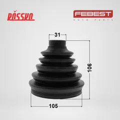 0217P-R51R Febest Пыльник ШРУС наружный, комплект, PVC, 105x106x31, правый левый
