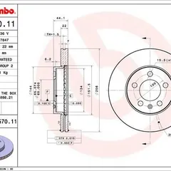 09.D570.11 Brembo Диск тормозной UV Coated | перед |