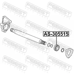 AS-305515 Febest Подшипник приводного вала 30x55x15.5