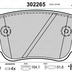 302265 Valeo Brake Pad Set | зад |