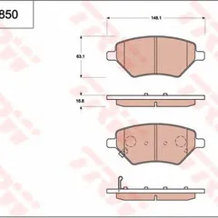 GDB7850 TRW Комплект тормозных колодок, дисковый тормоз