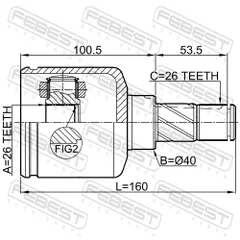3511-NL32WDMTLH Febest Шрус внутренний 26x40x26 | лев |