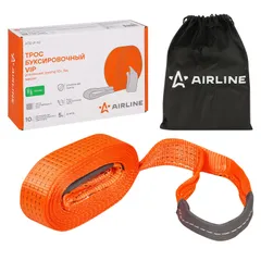 ATR-P-10 AIRLINE Трос VIP буксировочный лента 10 т, 5 м , без крюков, с сумкой