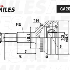 GA20006 Miles ШРУС AUDI 100/200/80 1.8-2.3 77-91 нар.(ABS)