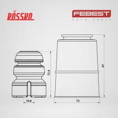 ADSHB-A5F-KIT Febest Пыльник переднего амортизатора с отбойником комплект | перед прав/лев |