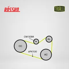 CM 5084 Trialli Ролик приводного ремня для Skoda Octavia A7 12- 1.8, 2.0 TSi EA888 g.3, с натяжным механизмом