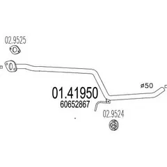 01.41950 MTS Приемная труба глушителя | перед |