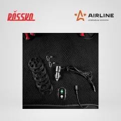 ADHC018 AIRLINE Накидка с подогревом на заднее сиденье PRO, 12 24 В, 33 Вт, встроенный пульт, искусственный мех кожа, черная