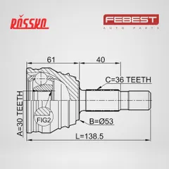 2310-029 Febest Шрус наружный 30x53x36 | перед прав/лев |