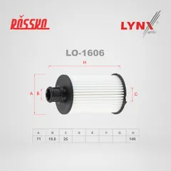 LO-1606 LYNXauto Масляный картриджный фильтр