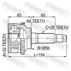 0510-GEUSA44 Febest Шрус наружный 32x56x28 | перед прав/лев |
