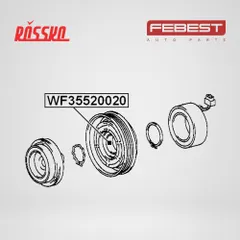 WF35520020 Febest Подшипник кондиционера 35x52x20 | прав/лев |