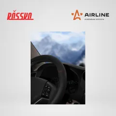 AWS-LI-19M AIRLINE Оплетка на руль, искусст. кожа с перф., черная, красн. прошивка, 38 см/М