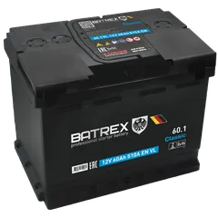 4610082700284 BATREX Аккумулятор Classic 60 Ah, 510 A, 242х175х90 прямой
