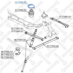 12-71004-SX Stellox Опора амортизатора зад. Mazda 323 all 8 | прав/лев |