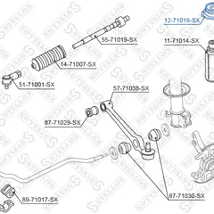 12-71019-SX Stellox Опора амортизатора пер. Mazda 121 87-96 | перед |