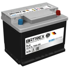 4610082700536 BATREX Аккумулятор EUROSILVER 74 Ah, 700 A, 276x175x175, обратная полярность